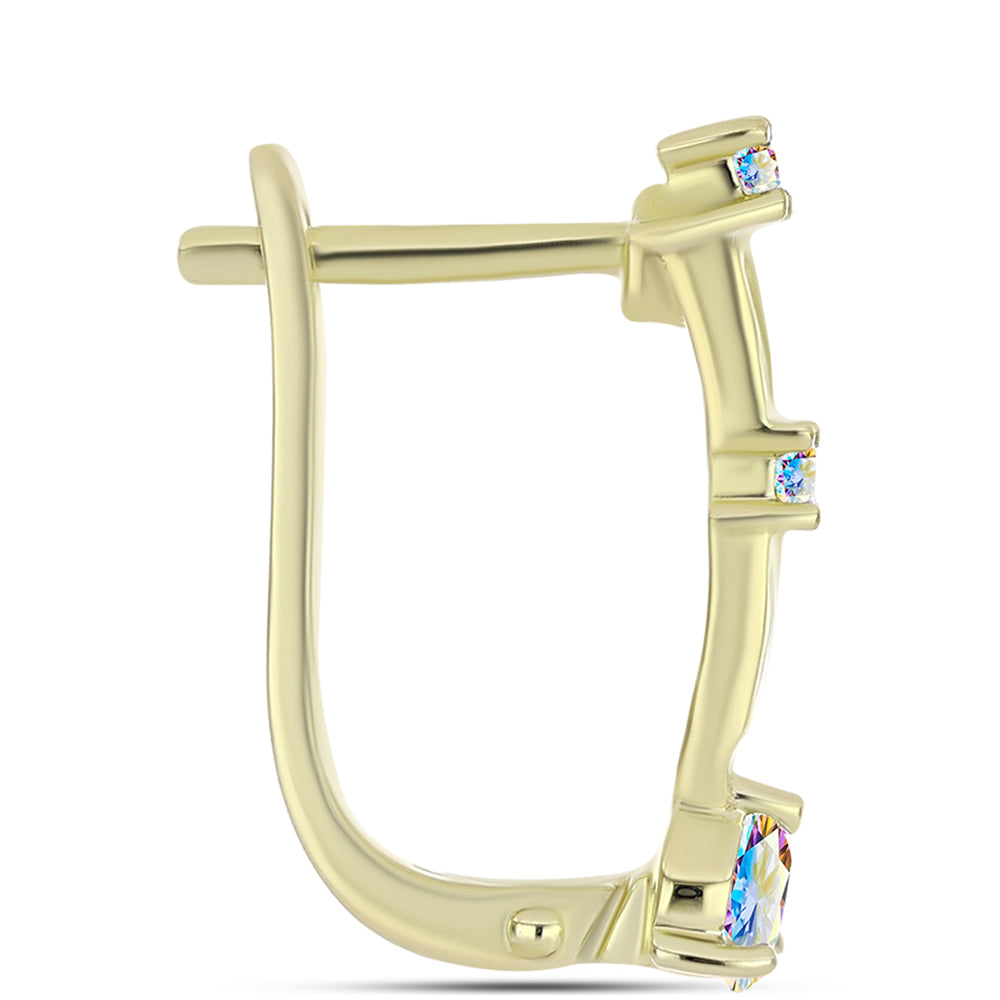 Kolczyki srebrne pozłacane z lodowym moissanitem 2 