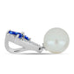 Zawieszka ze srebra próba 925 z australijskim niebieskim szafirem i białą perłą słodkowodną