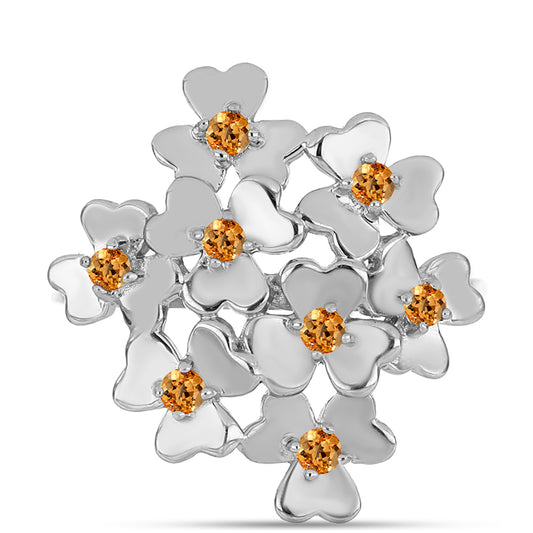 Pierścionek ze srebra próby 925 z imperialnym żółtym topazem