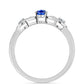 Pierścionek ze srebra próby 925 z australijskim niebieskim szafirem i białym topazem