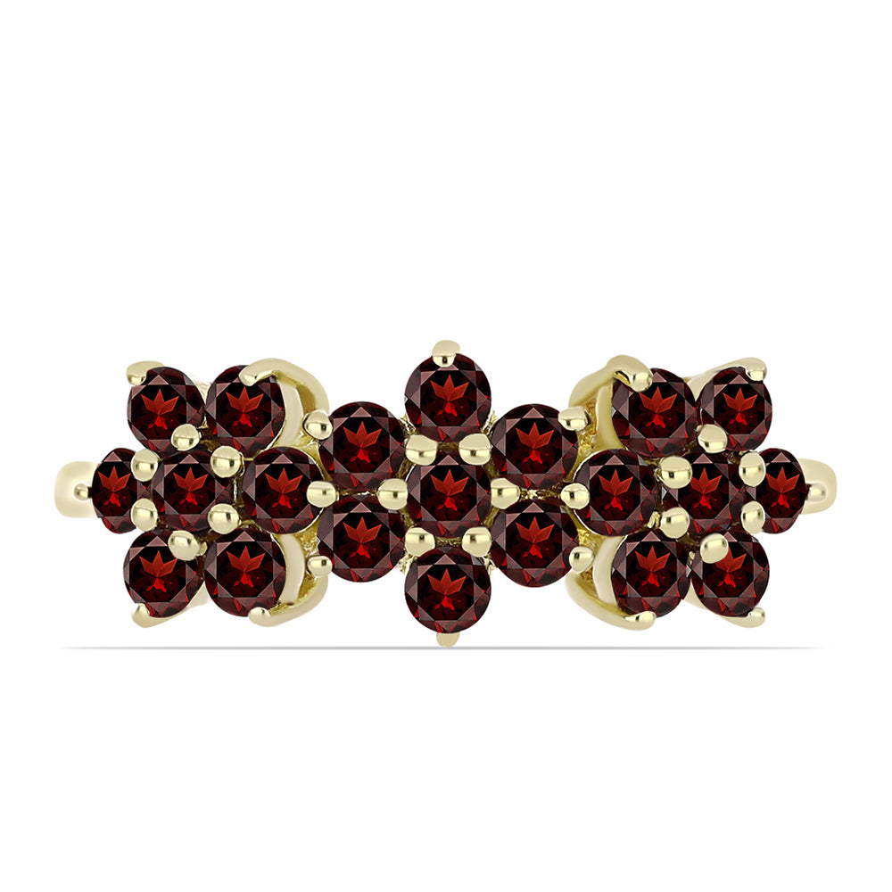 Pierścionek srebrny pozłacany z granatem 1 