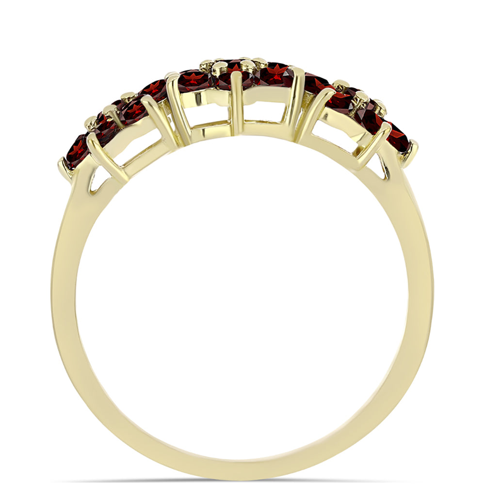 Pierścionek srebrny pozłacany z granatem