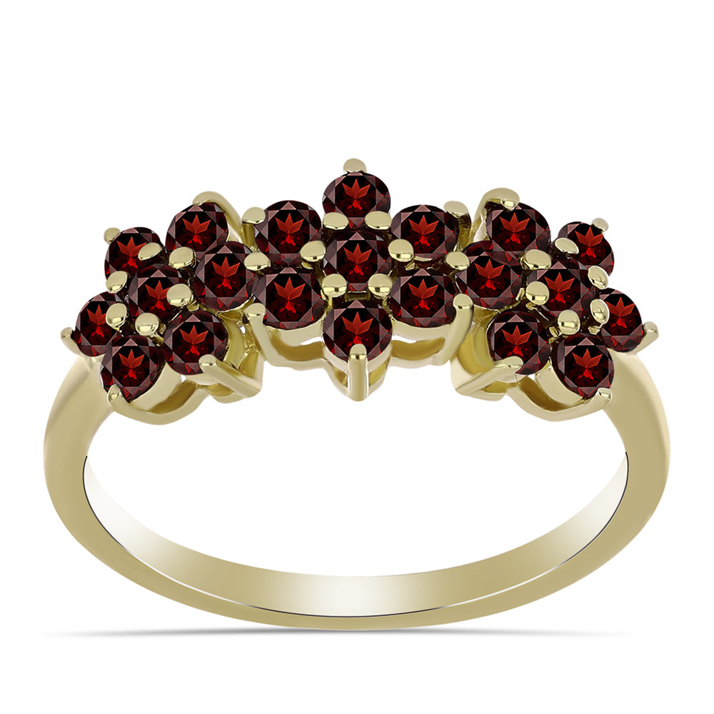 Pierścionek srebrny pozłacany z granatem 3 