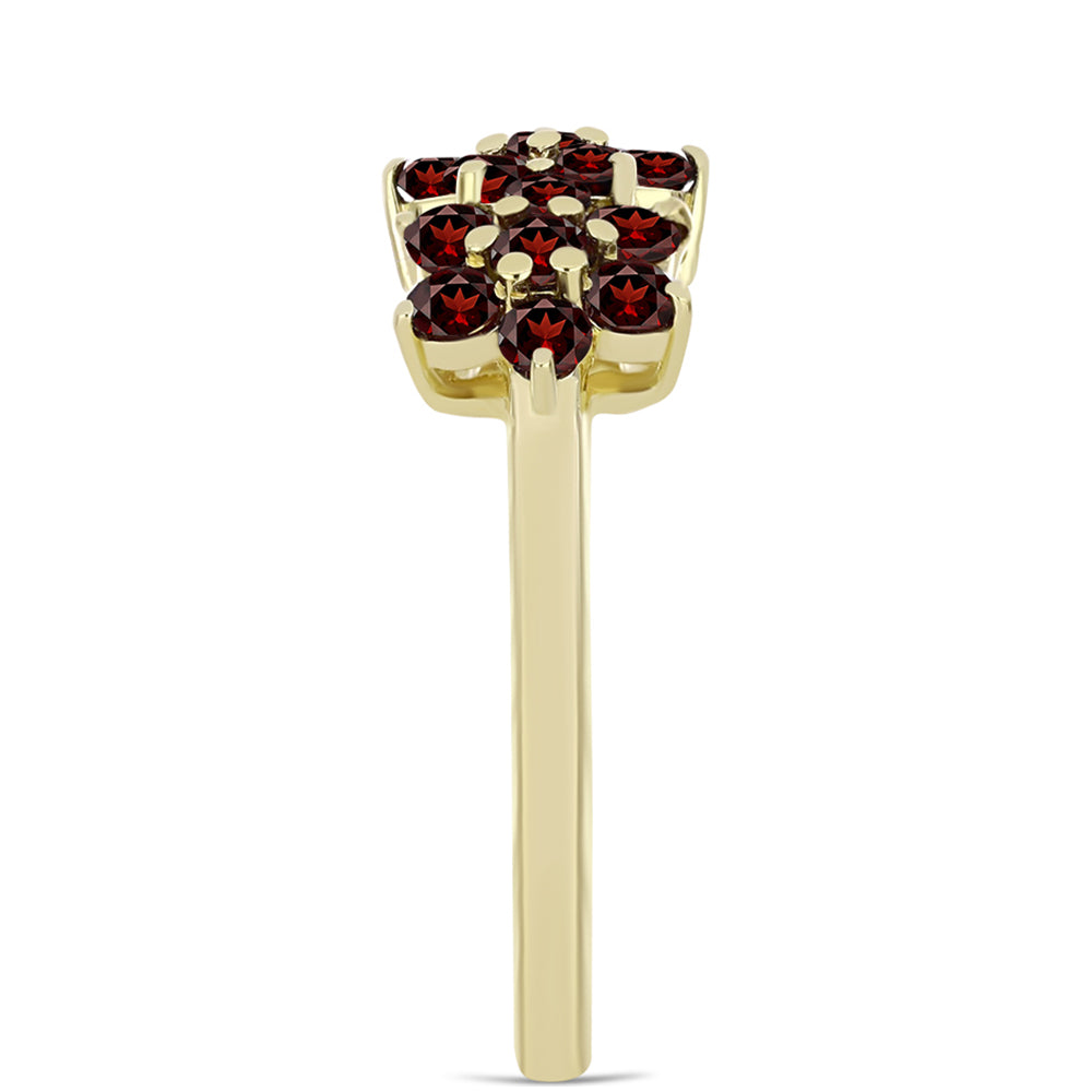 Pierścionek srebrny pozłacany z granatem 4 