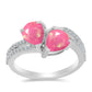 Pierścionek ze srebra próby 925 z różowym opalem i białym topazem