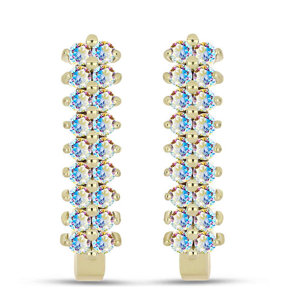 Kolczyki srebrne pozłacane z lodowym moissanitem