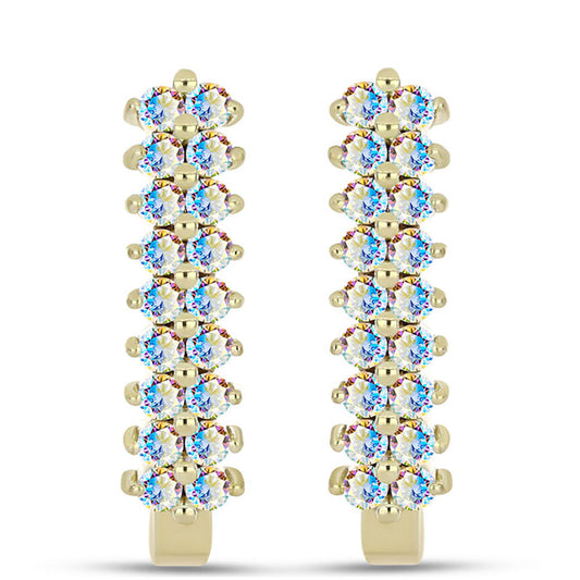 Kolczyki srebrne pozłacane z lodowym moissanitem