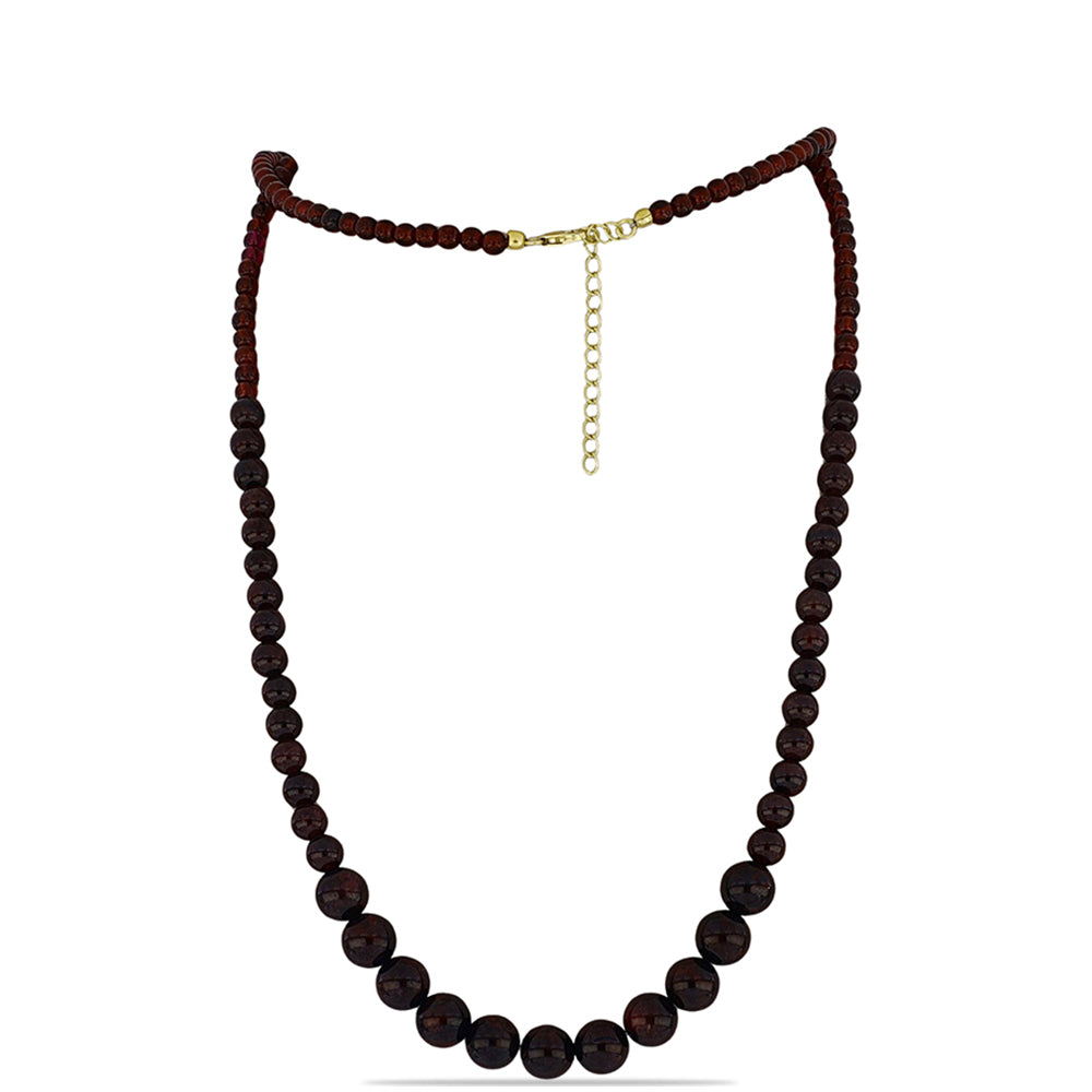 Naszyjnik srebrny pozłacany z granatem 1 