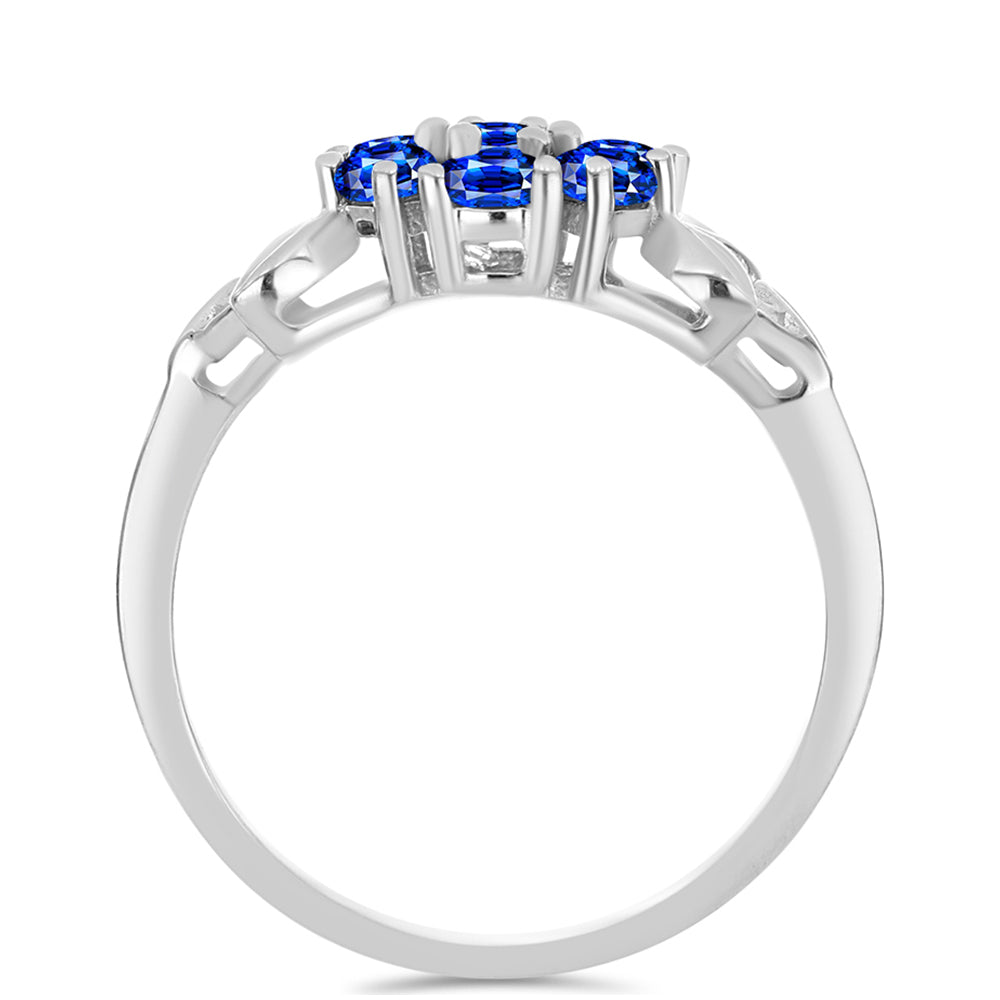 Pierścionek ze srebra próby 925 z australijskim niebieskim szafirem