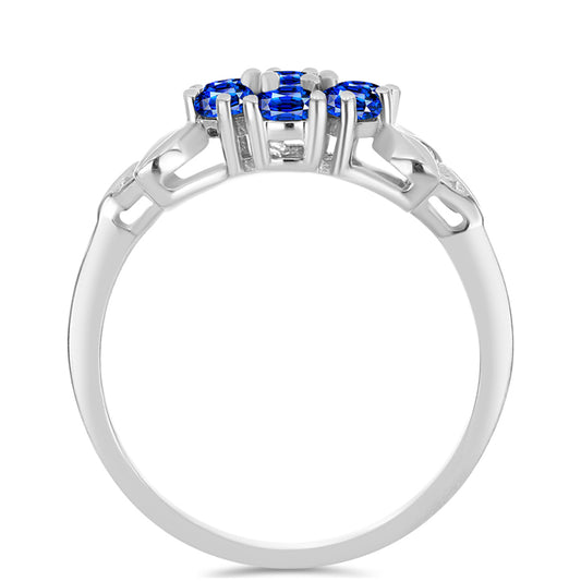 Pierścionek ze srebra próby 925 z australijskim niebieskim szafirem