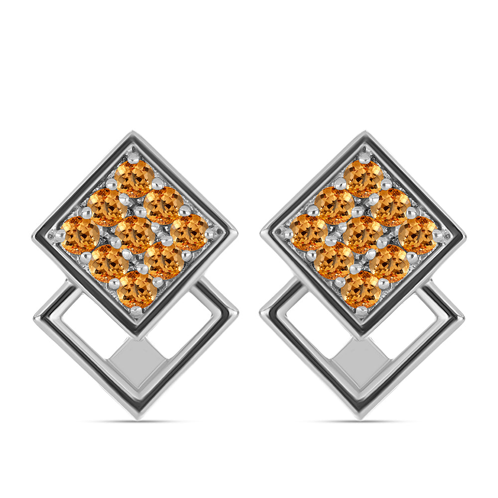 Kolczyki ze srebra próbe 925 z imperialnym żółtym topazem