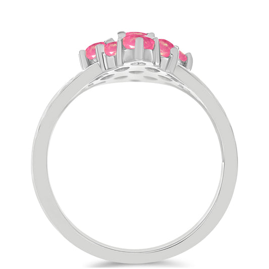 Pierścionek ze srebra próby 925 z różowym opalem