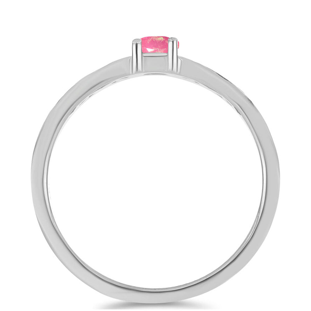 Pierścionek ze srebra próby 925 z różowym opalem 2 