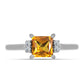 Pierścionek ze srebra próby 925 z imperialnym żółtym topazem i białym topazem