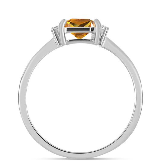 Pierścionek ze srebra próby 925 z imperialnym żółtym topazem i białym topazem