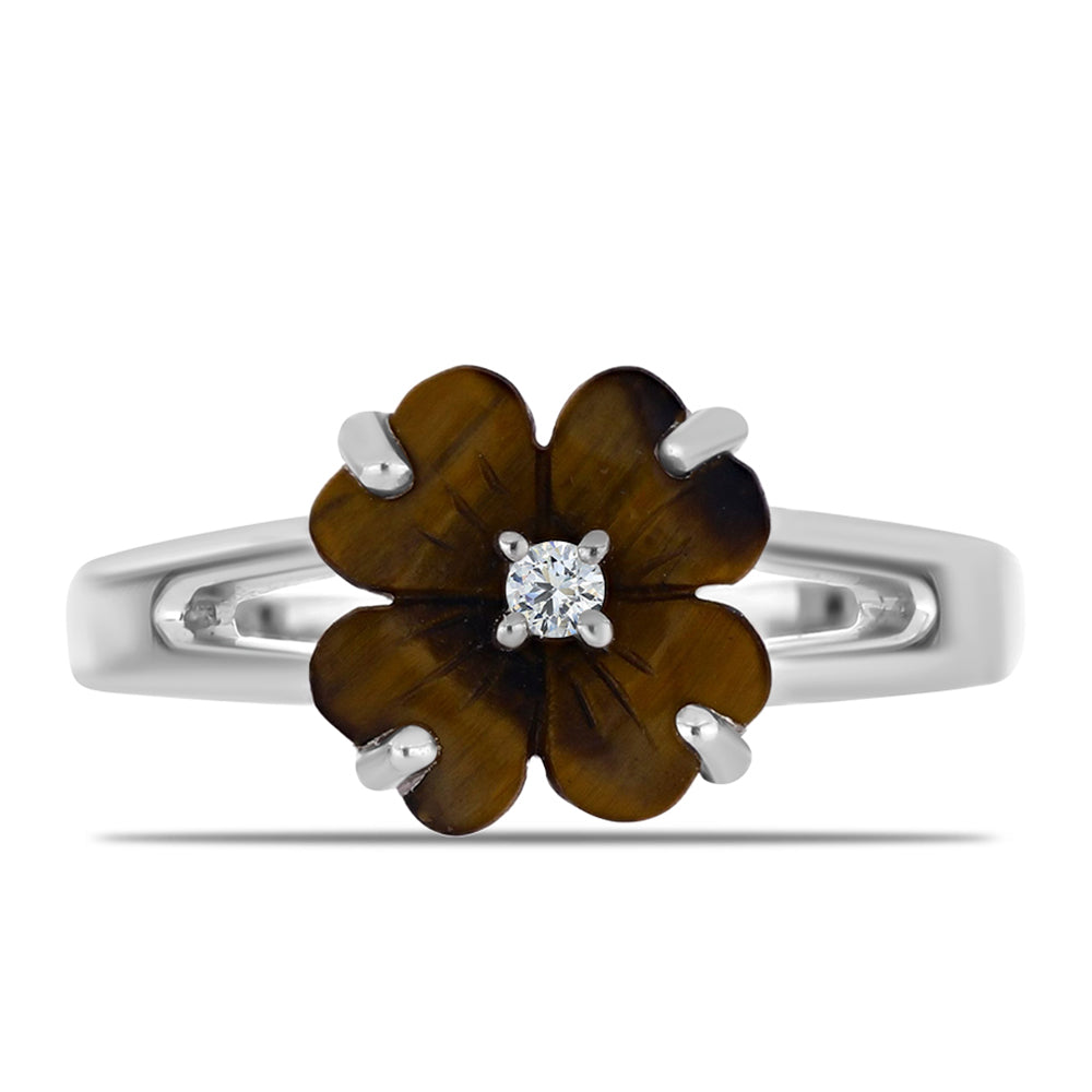 Pierścionek ze srebra próby 925 z jaspisem i białym topazem 1 