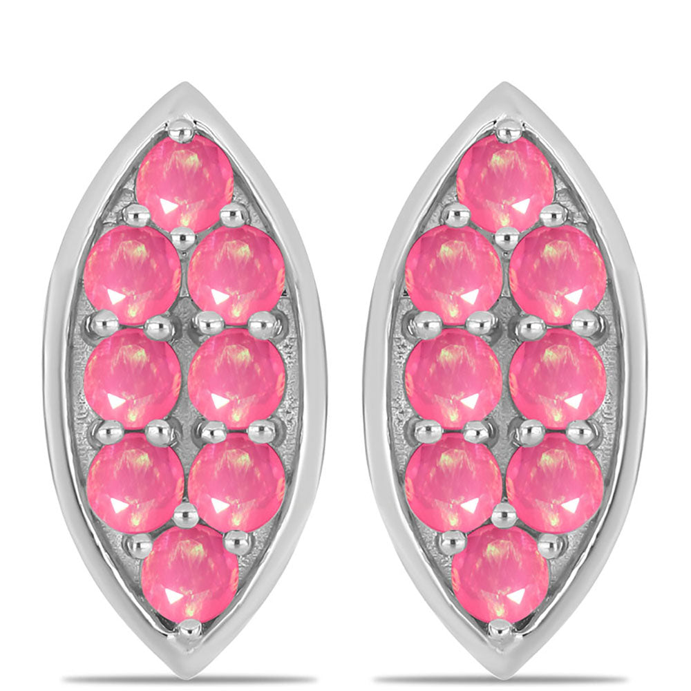 Kolczyki ze srebra próbe 925 z różowym opalem