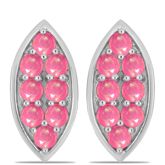 Kolczyki ze srebra próbe 925 z różowym opalem