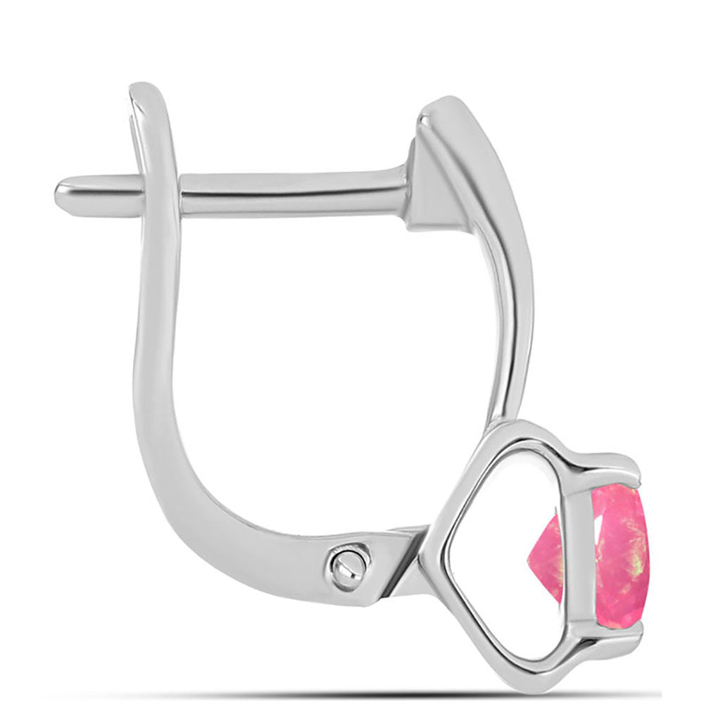 Kolczyki ze srebra próbe 925 z różowym opalem 2 