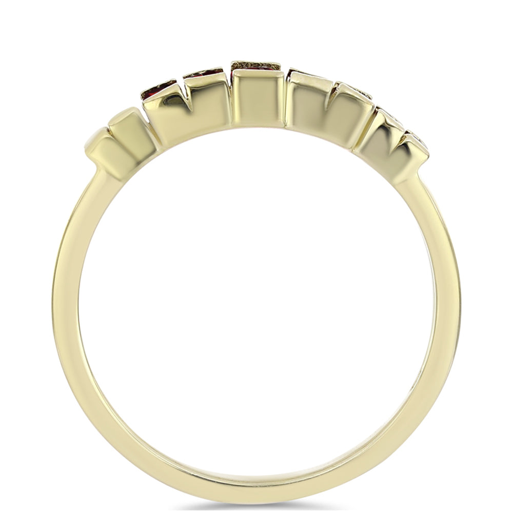 Pierścionek srebrny pozłacany z granatem 2 