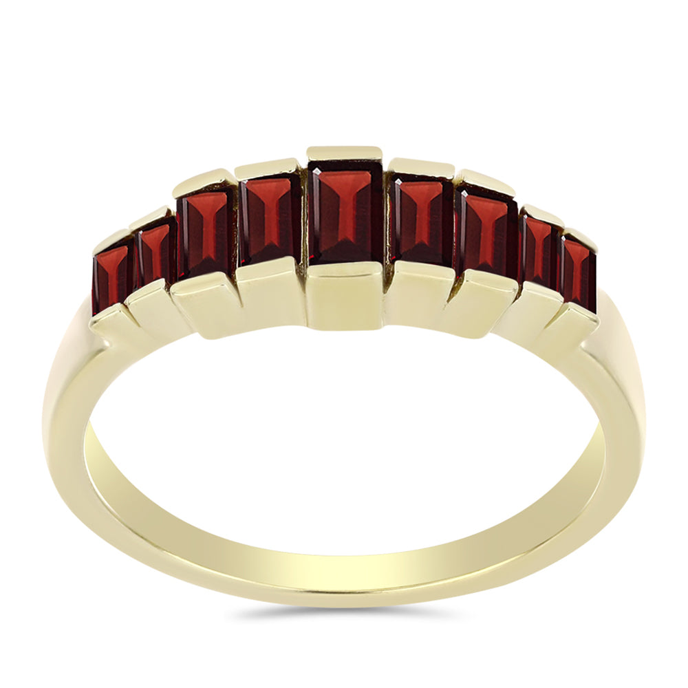 Pierścionek srebrny pozłacany z granatem 3 