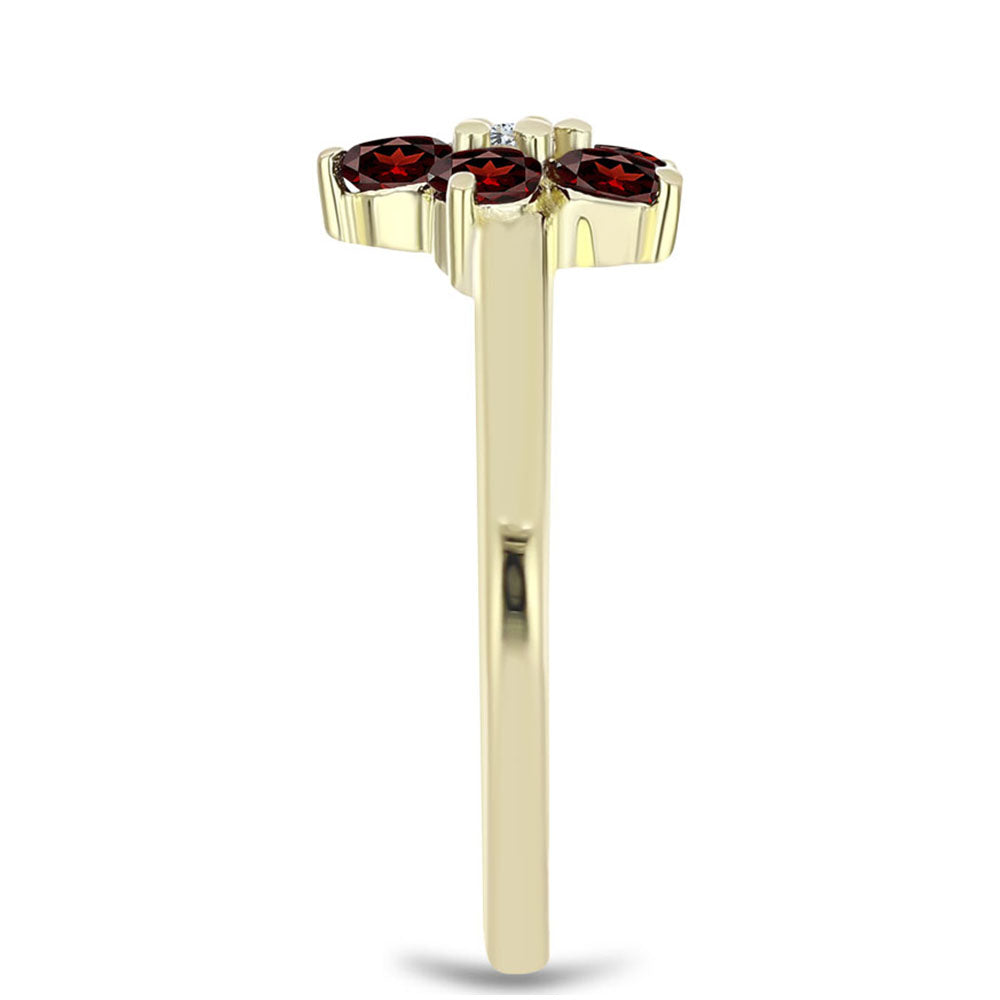 Pierścionek srebrny pozłacany z granatem i białym topazem 4 