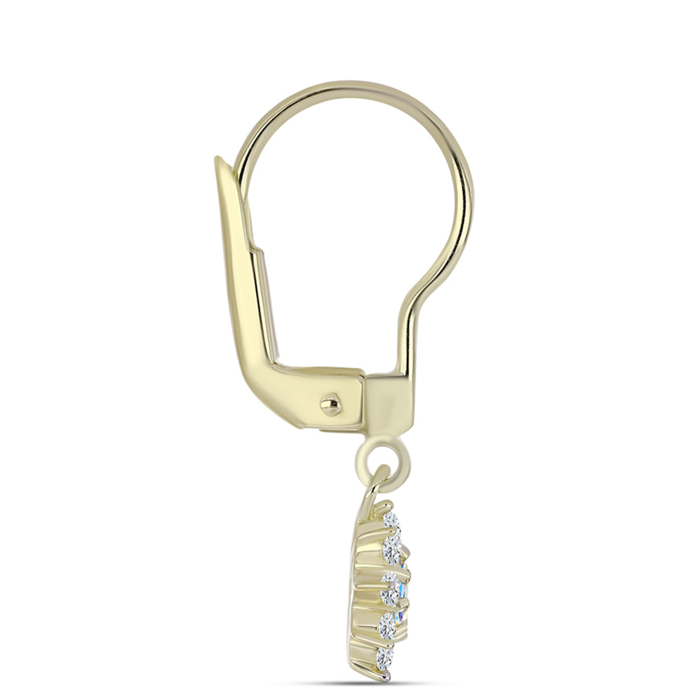 Kolczyki srebrne pozłacane z lodowym moissanitem i białym topazem