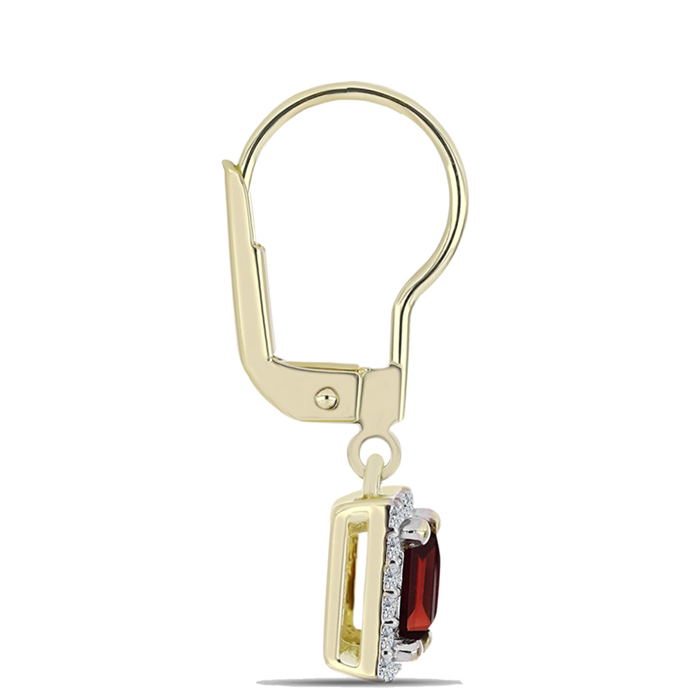 Kolczyki srebrne pozłacane z granatem i białym topazem 2 