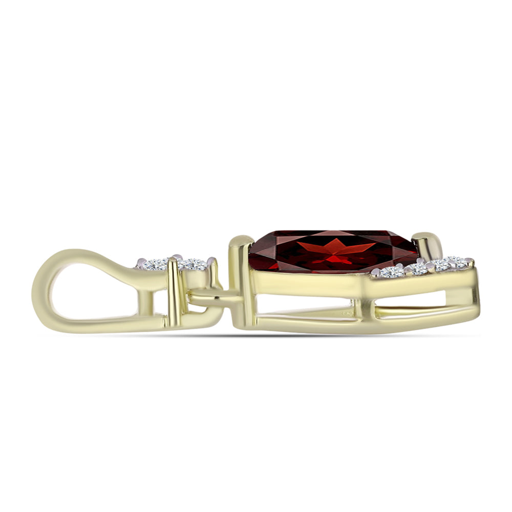 Zawieszka srebrna pozłacana z granatem i białym topazem