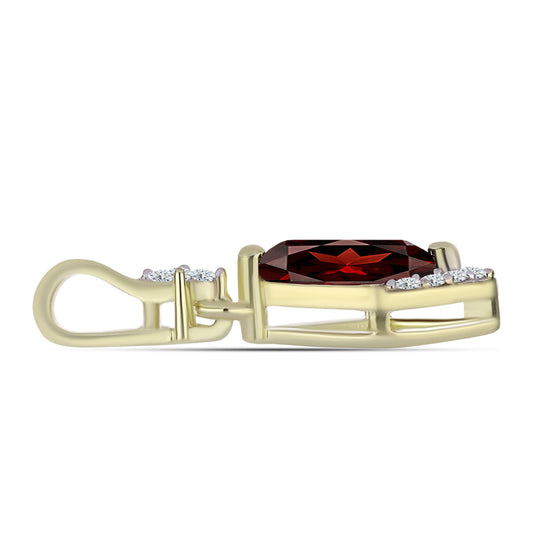 Zawieszka srebrna pozłacana z granatem i białym topazem