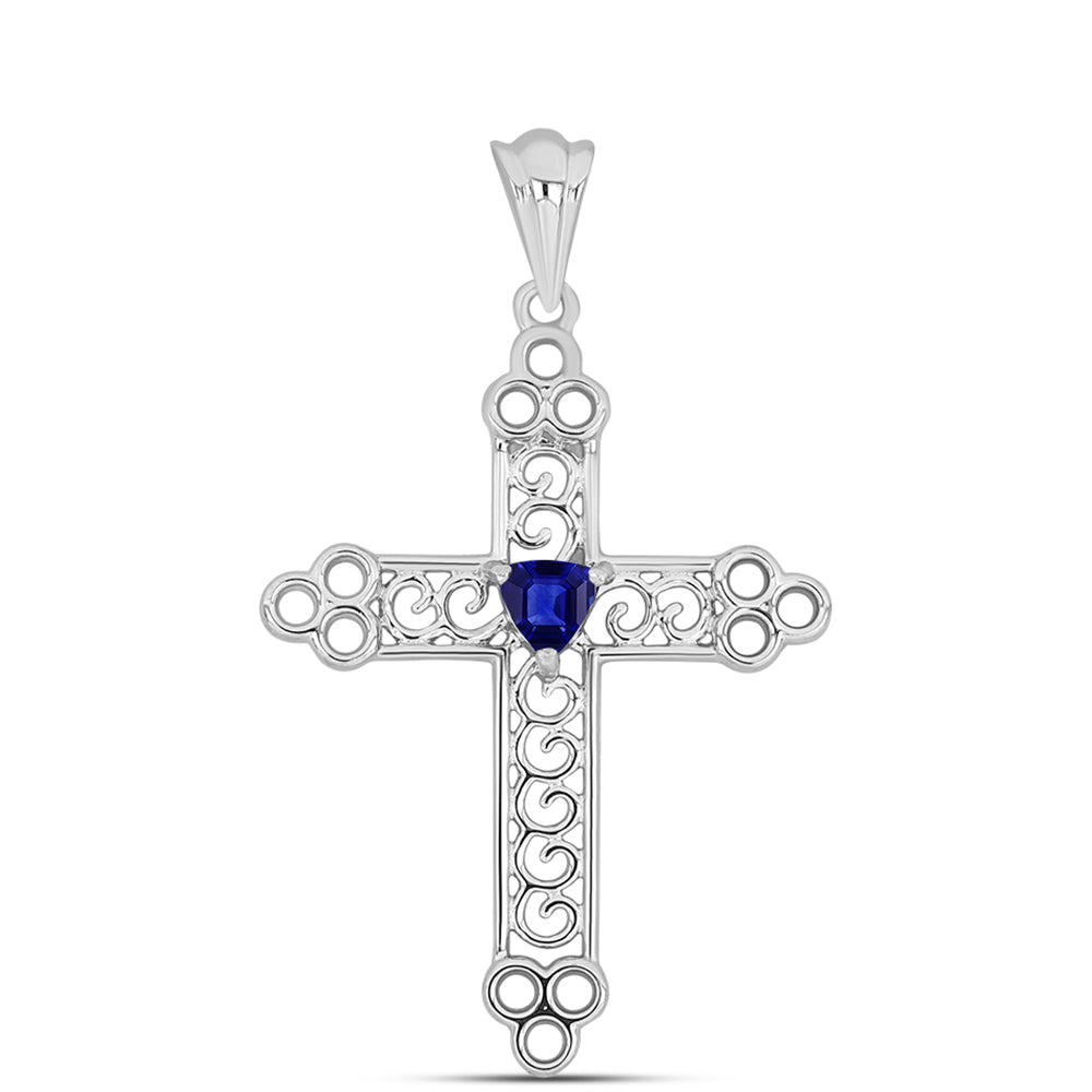 Zawieszka ze srebra próba 925 z australijskim niebieskim szafirem 1 