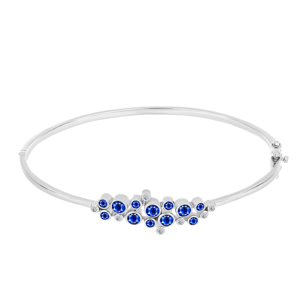 Bransoletka ze srebra próby 925 z australijskim niebieskim szafirem i białym topazem 1 