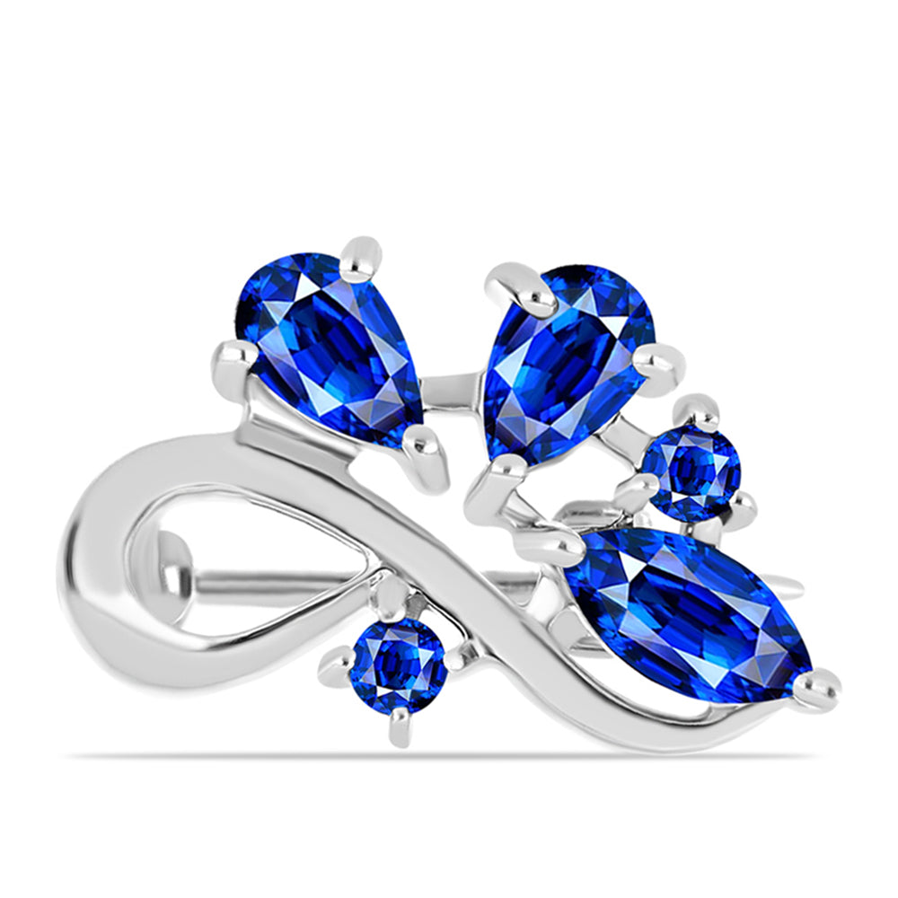 Broszka ze srebra próby 925 z australijskim niebieskim szafirem 1 