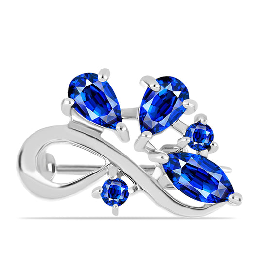 Broszka ze srebra próby 925 z australijskim niebieskim szafirem