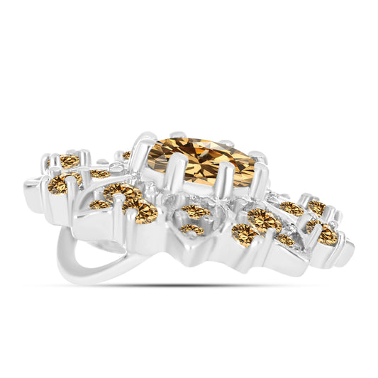 Zawieszka ze srebra próba 925 z szampańskim mossanitem