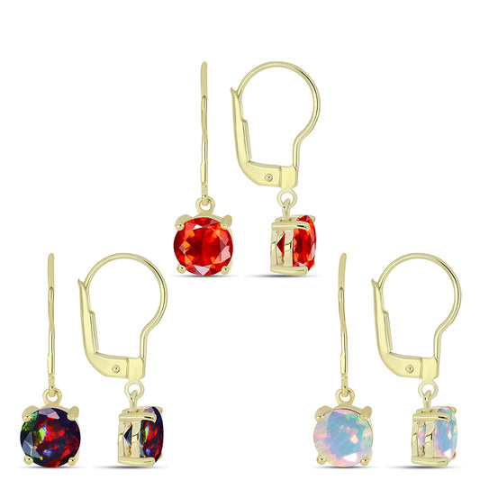Zestaw srebrne pozłacane z czerwonym opalem etiopskim i czarnym etiopskim opalem Lega Dembi ( Kolczyki )