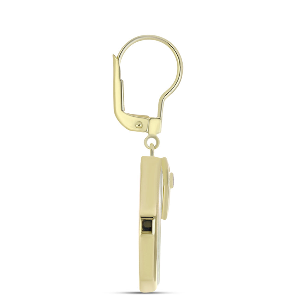 Kolczyki srebrne pozłacane z matką pereł i białym topazem 2 