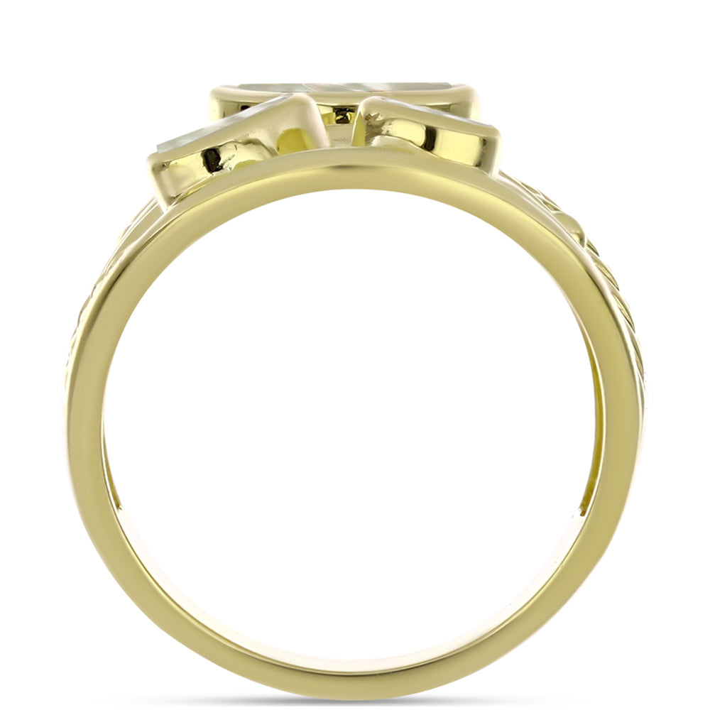 Pierścionek srebrny pozłacany z matką pereł 2 