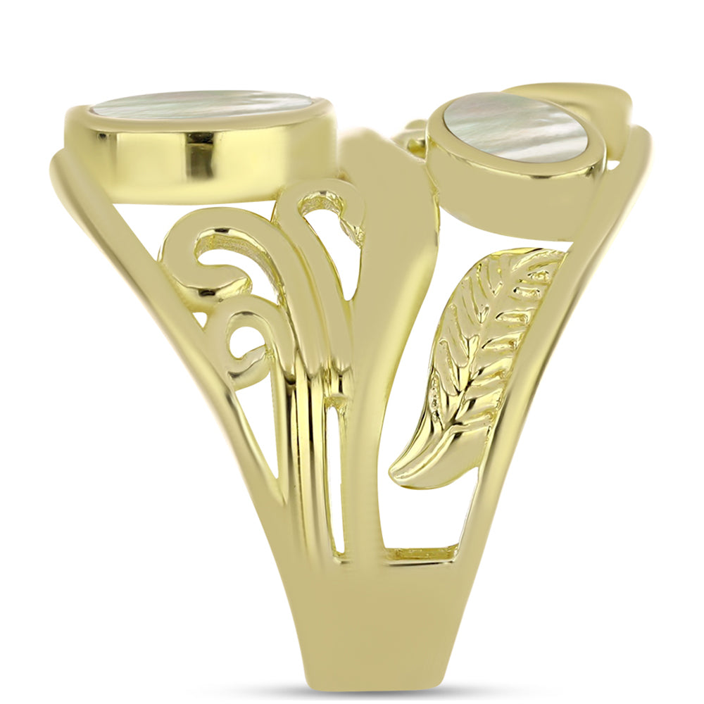 Pierścionek srebrny pozłacany z matką pereł 4 