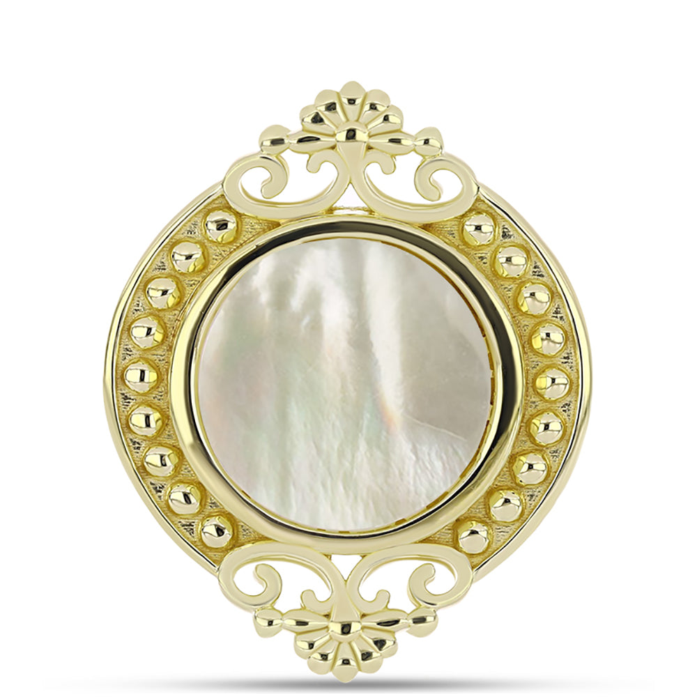 Pierścionek srebrny pozłacany z matką pereł 1 