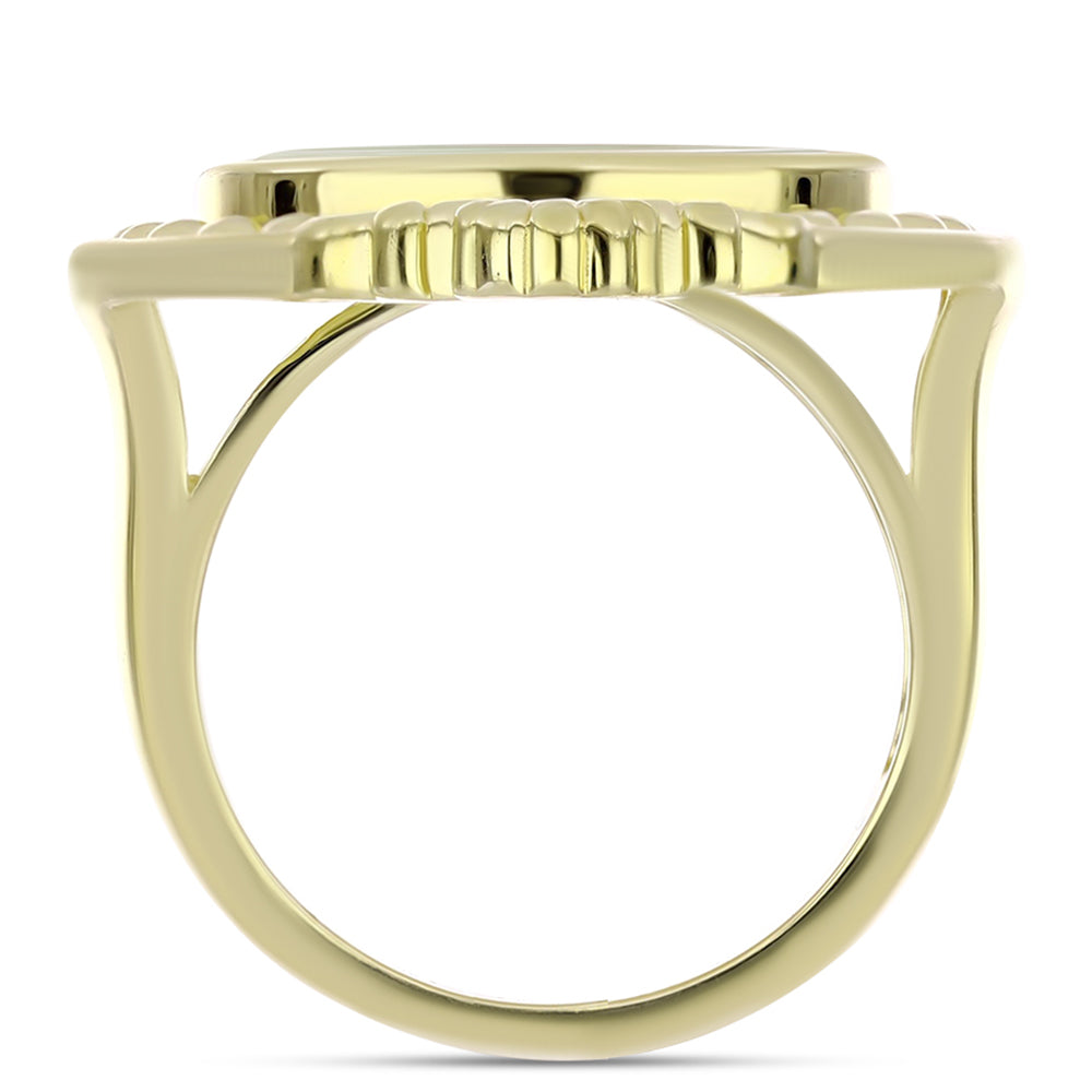 Pierścionek srebrny pozłacany z matką pereł