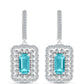 Kolczyki ze srebra próbe 925 z kwarcem Paraiba i białym topazem