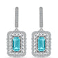 Kolczyki ze srebra próbe 925 z kwarcem Paraiba i białym topazem