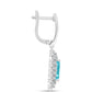 Kolczyki ze srebra próbe 925 z kwarcem Paraiba i białym topazem