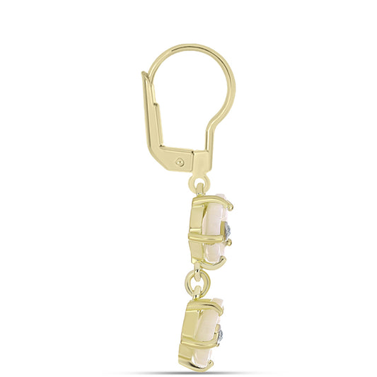 Kolczyki srebrne pozłacane z matką pereł i białym topazem