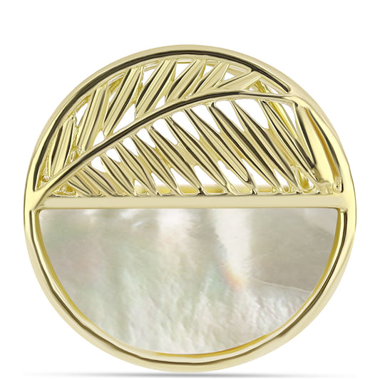 Pierścionek srebrny pozłacany z matką pereł