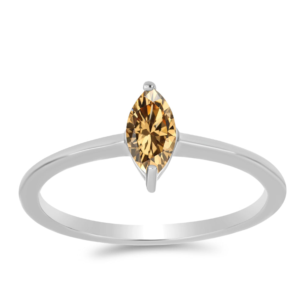 Pierścionek ze srebra próby 925 z szampańskim mossanitem 3 