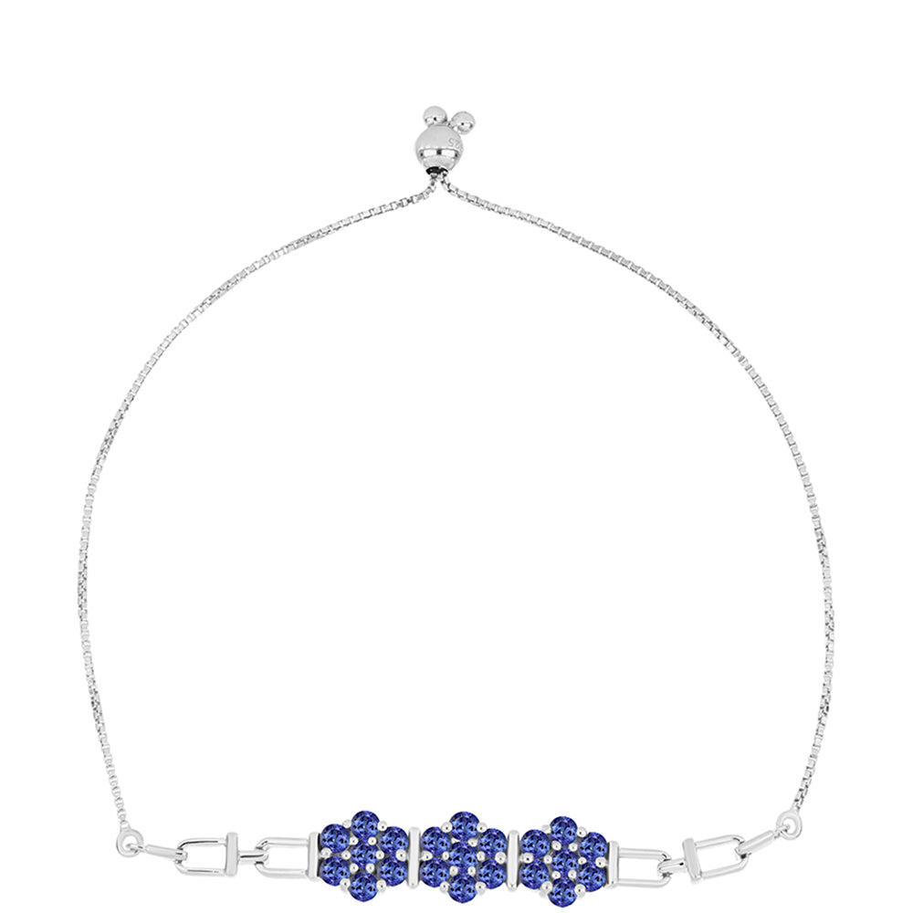 Bransoletka ze srebra próba 925 z tanzanitem klasy AAA