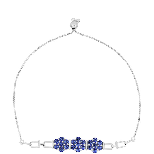 Bransoletka ze srebra próba 925 z tanzanitem klasy AAA