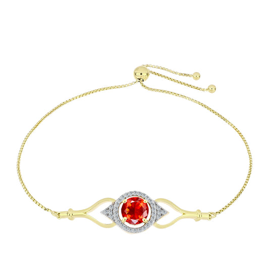 Bransoletka srebrna pozłacana z czerwonym opalem etiopskim i białym topazem